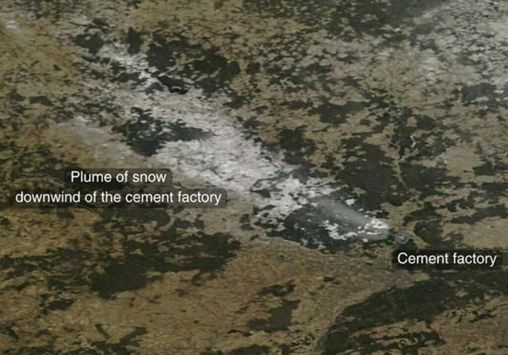 La contaminación de las fábricas está provocando nevadas en los terrenos de alrededor