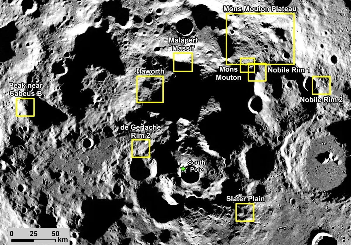 La NASA selecciona varios posibles lugares para las próximas misiones humanas a la Luna