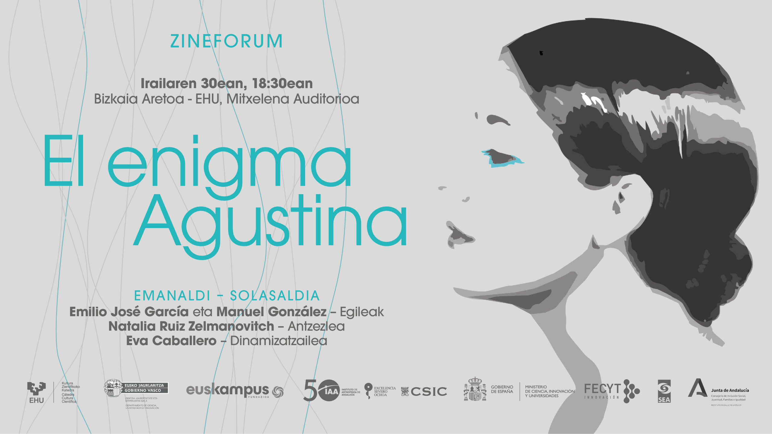 Bilbo Zientzia Plaza 2025 “El enigma Agustina” dokumentalaren emanaldiarekin eta ondorengo solasaldiarekin agurtuko da