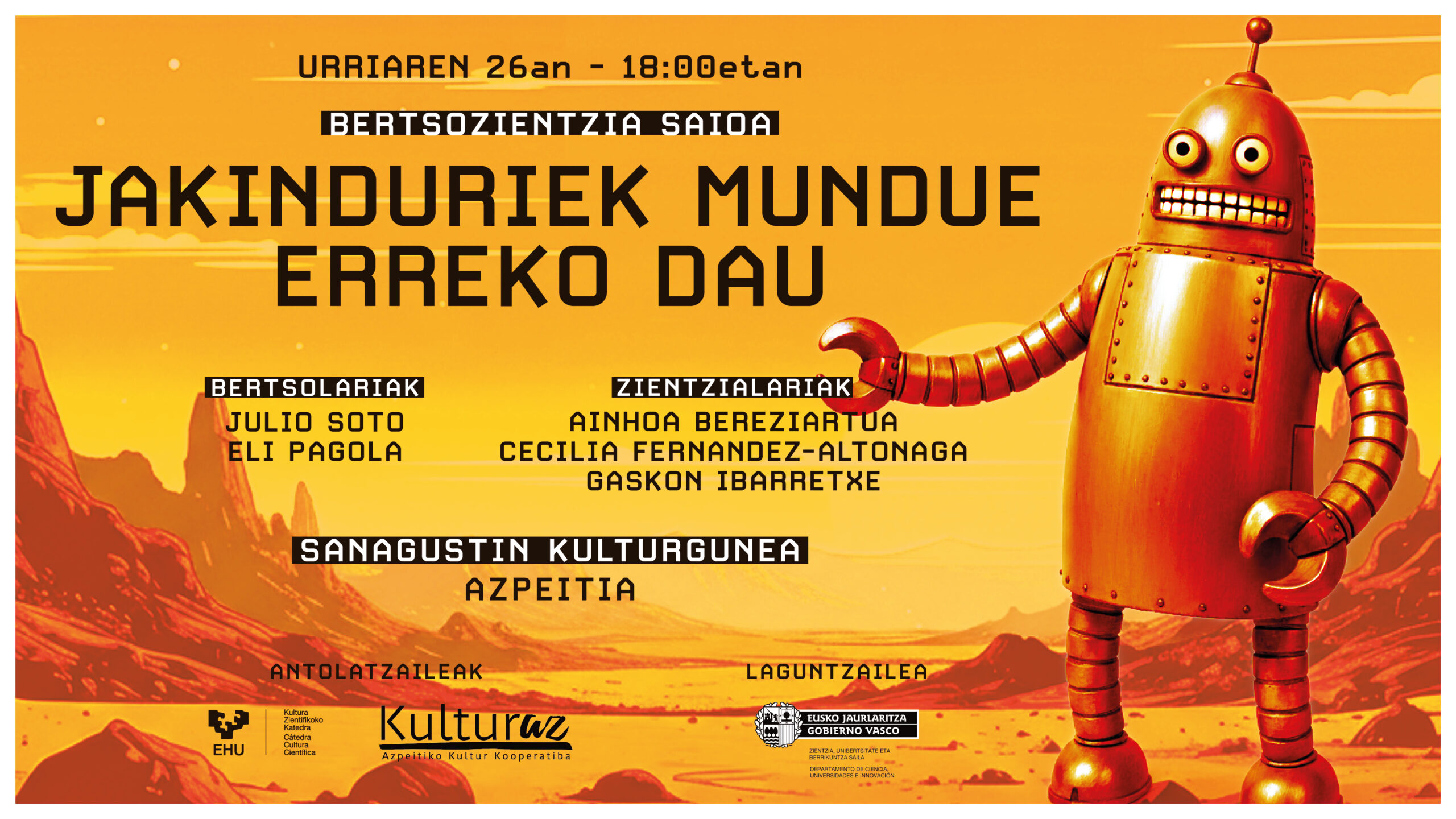 Jakinduria bertso bilakatuko da Azpeitian